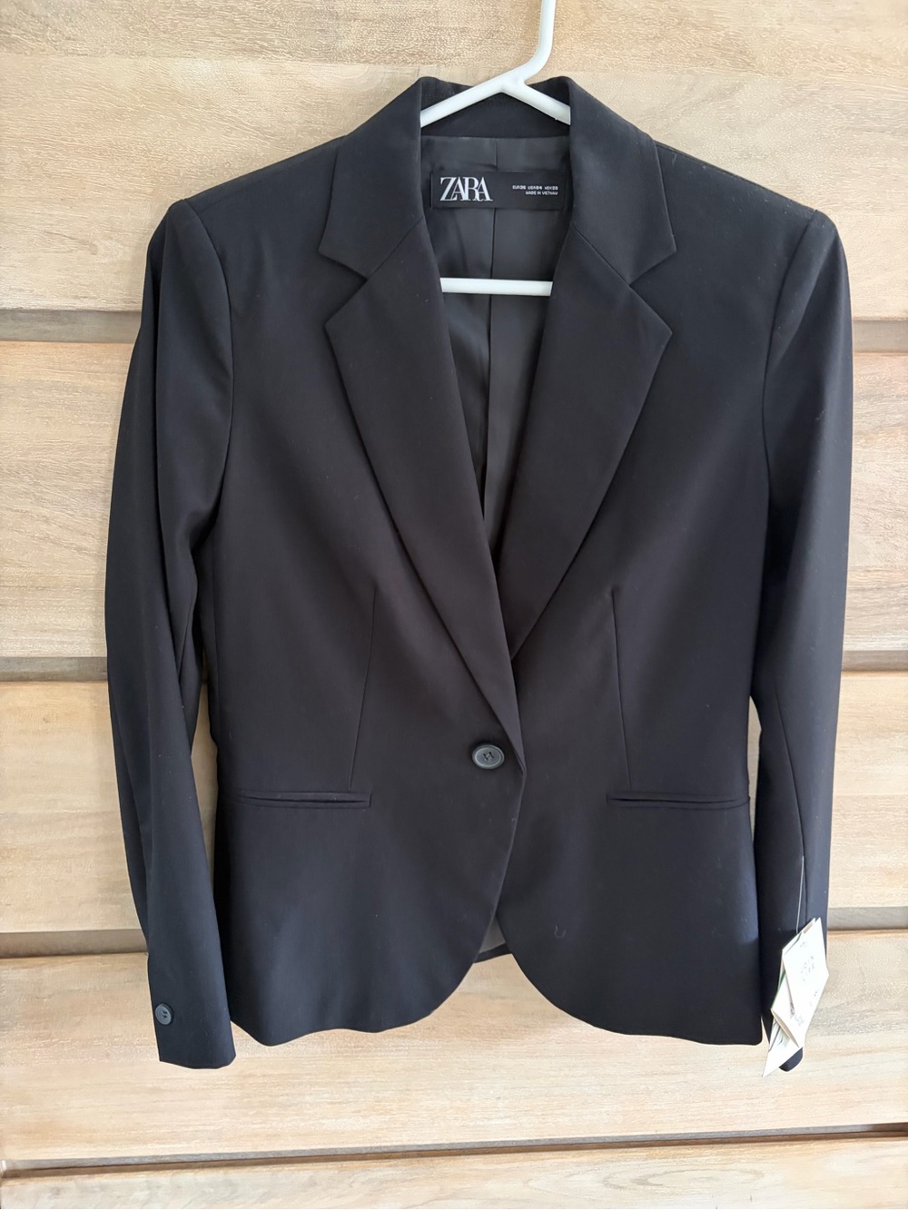 NWT ZARA Black Single-Button Tailored Blazer
